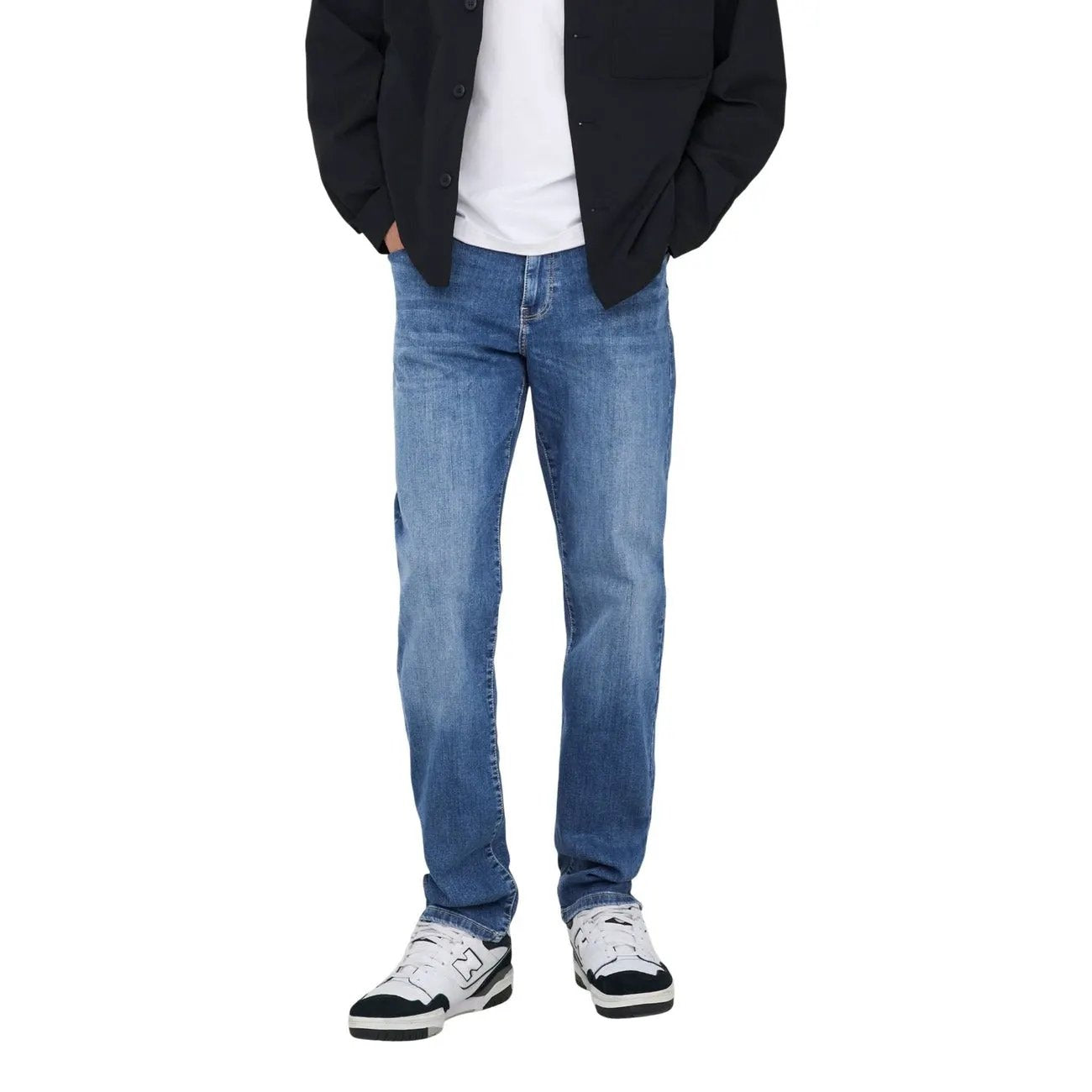Only And Sons Premium Men Light Blue Cotton Stretch Denim Jeans by Only & Sons