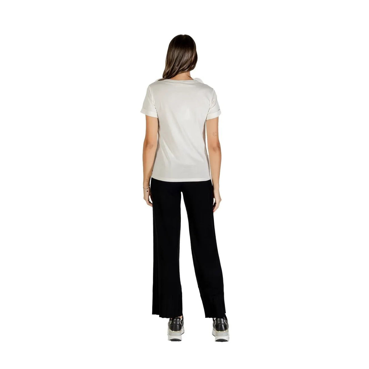 Liu Jo Women White Pure Cotton Round Neck Graphic Print T-Shirt Comfortable Top by Liu Jo