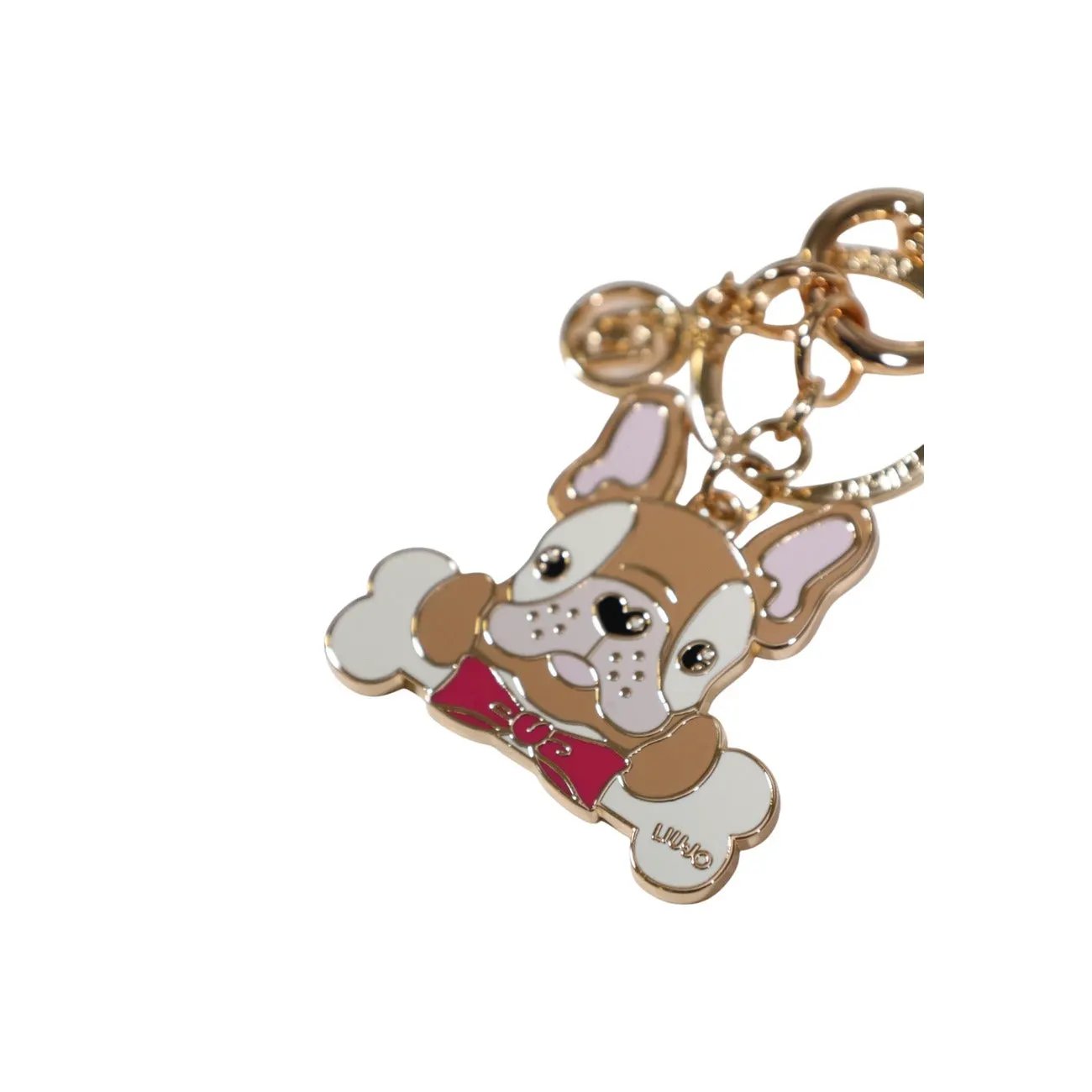 Liu Jo Women Designer Gold French Bulldog Enamel Key Ring Handbag Charm by Liu Jo