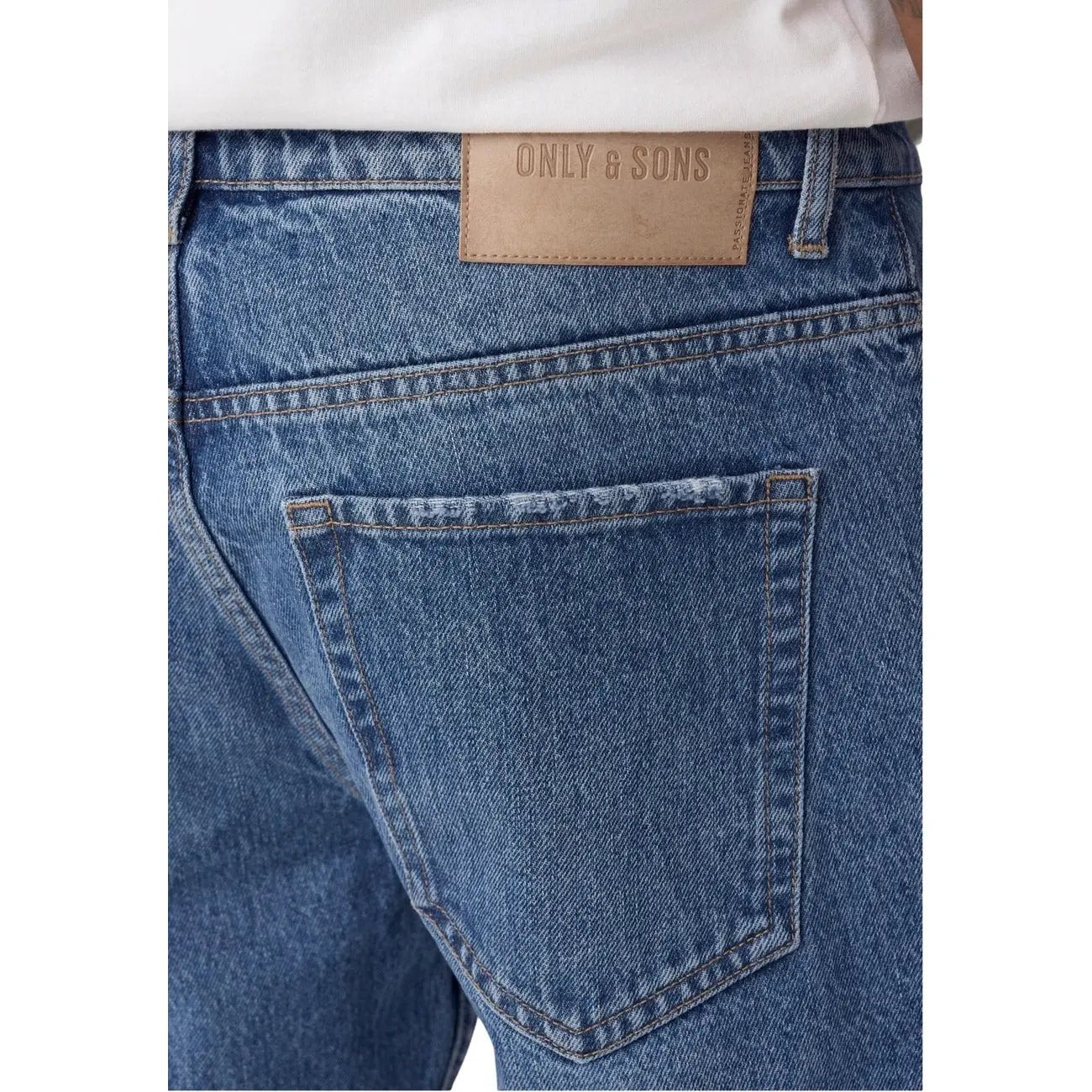 Only And Sons Men Light Blue Organic Cotton Comfortable Denim Jeans by Only & Sons
