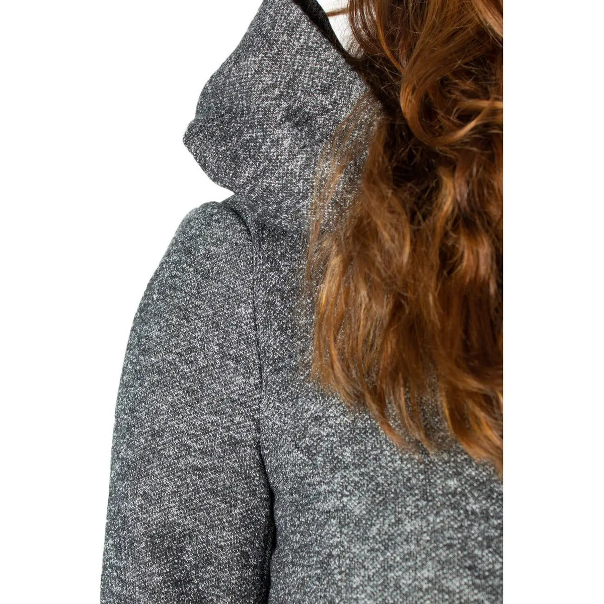 Only Women Grey Pinstripe Hooded Coat Offers Warm Plus Cozy Winter Style by Only