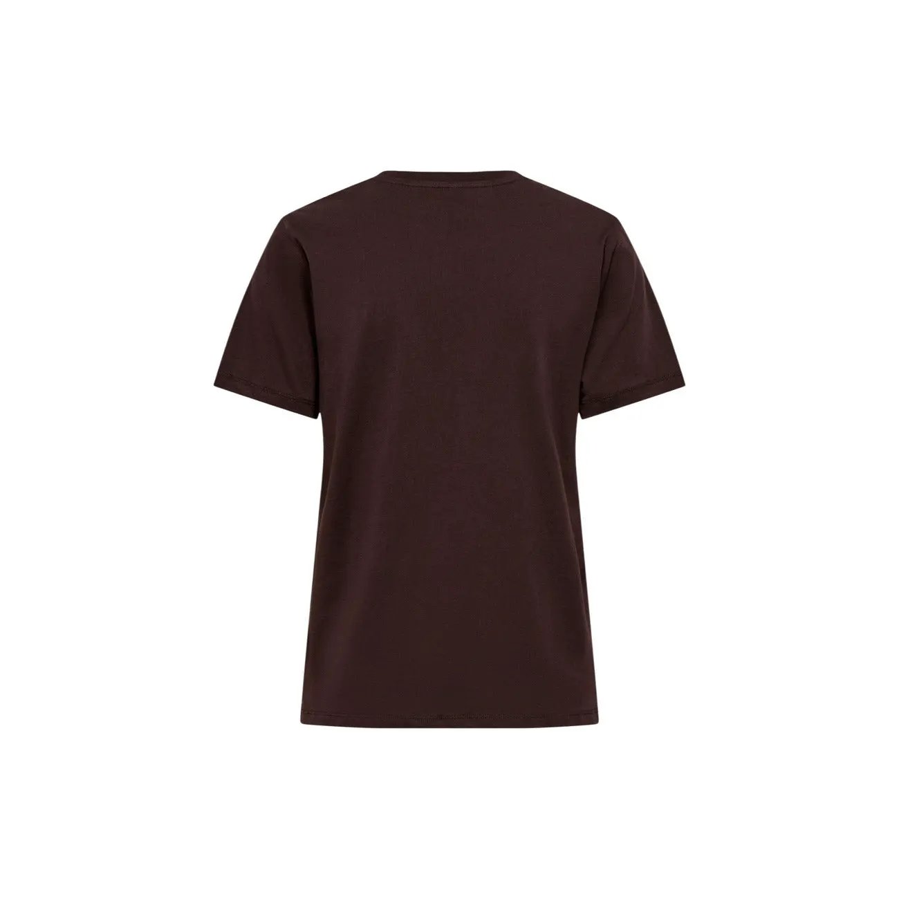 Only Women Brown Cotton Graphic Print Short Sleeve Casual T Shirt by Only