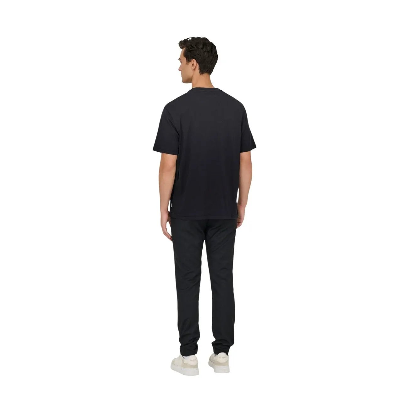 Only & Sons Men Black Premium Cotton Da Vinci Classic Graphic T-Shirt by Only & Sons