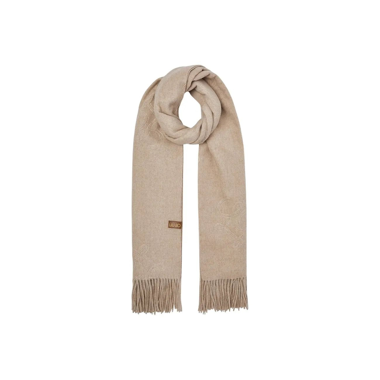 Liu Jo Women Elegant Grey Patterned Winter Scarf Shawl With Fringe Detail by Liu Jo