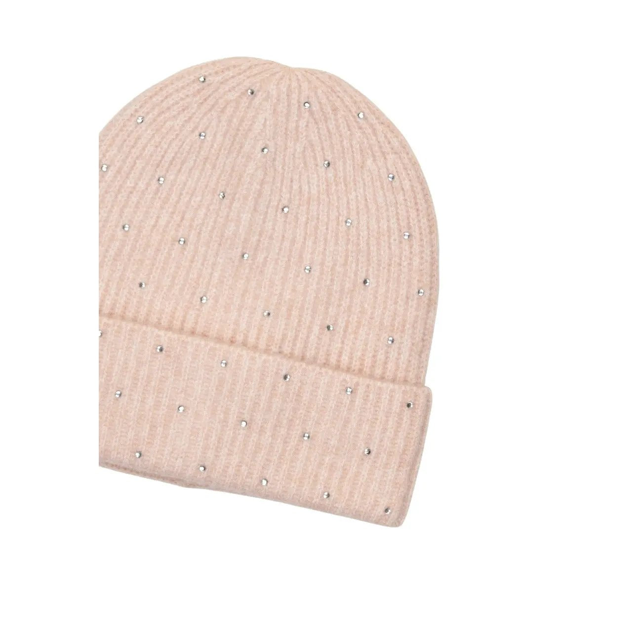 Only Women Pink Rhinestone Cuffed Knit Beanie Cap Warm Winter Fashion Style by Only