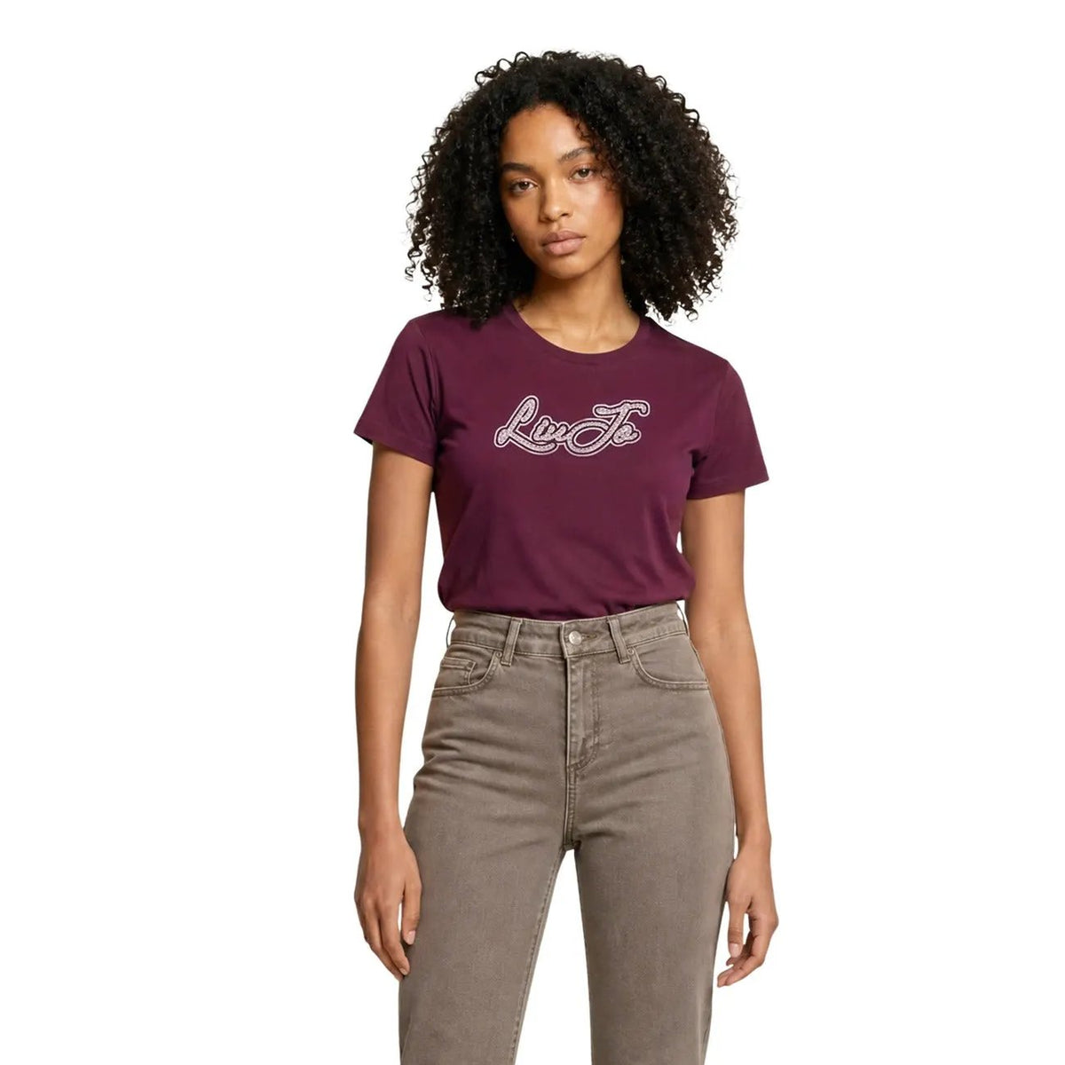 Liu Jo Women Premium Cotton Tshirt Classic Fit Soft Everyday Essential by Liu Jo