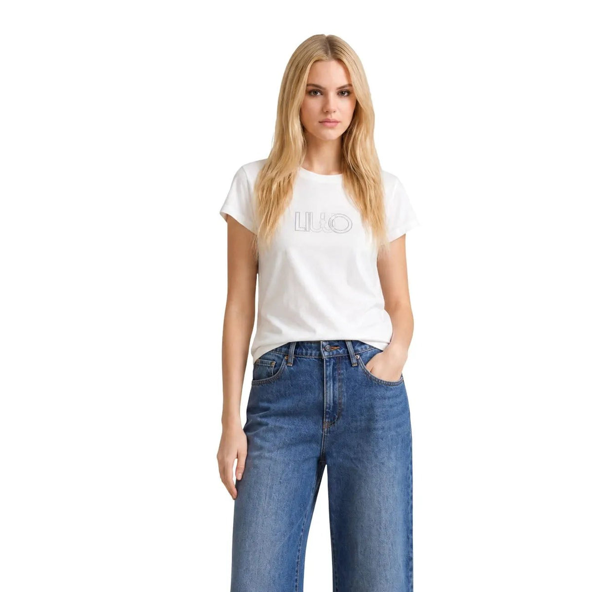 Liu Jo Women Premium Cotton Tshirt Classic Fit Soft Everyday Essential by Liu Jo