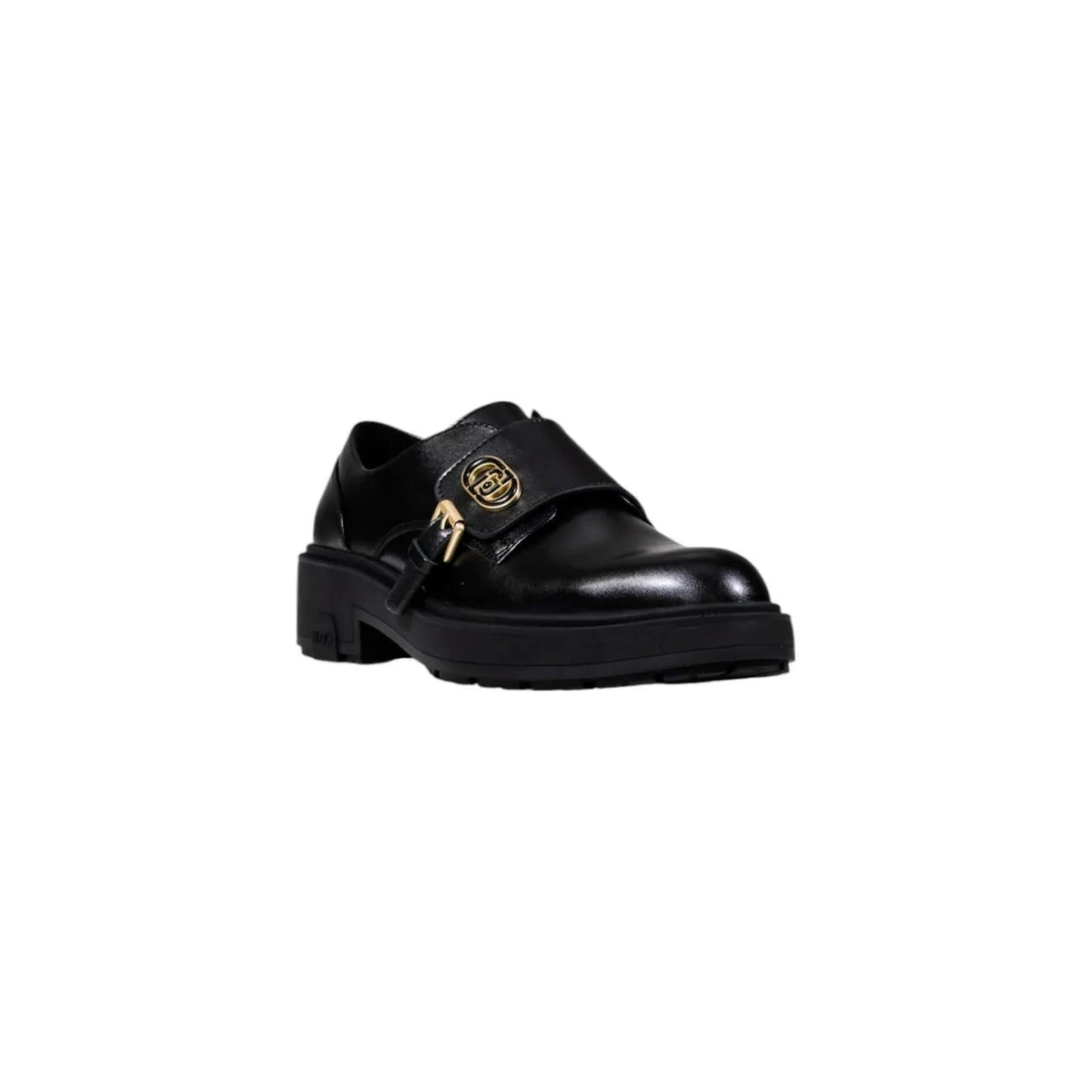 Liu Jo Women Lace Up Shoes Faux Leather Buckle Detail Black by Liu Jo