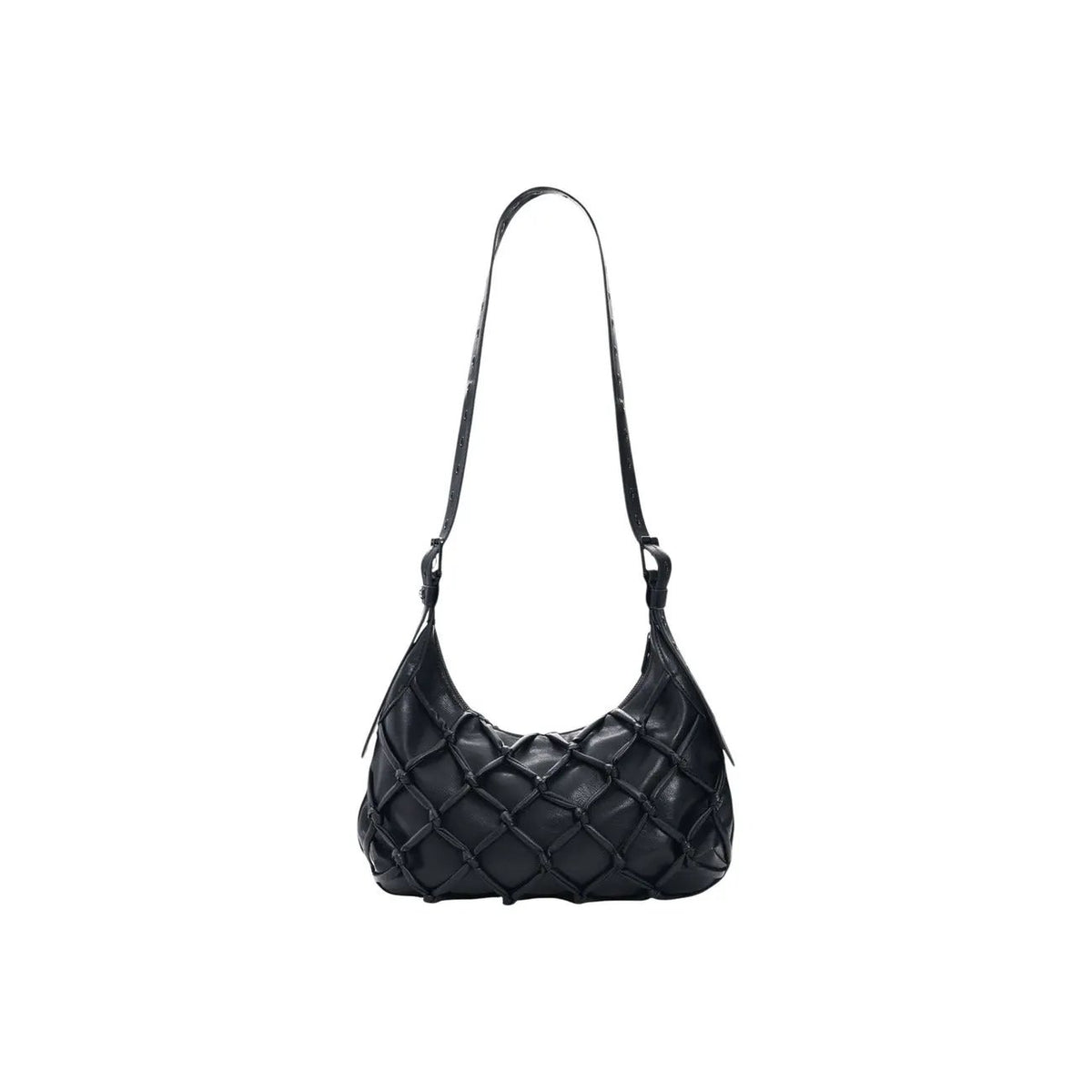 Desigual Women Black Woven Quilted Shoulder Handbag With Zip Fastening by Desigual