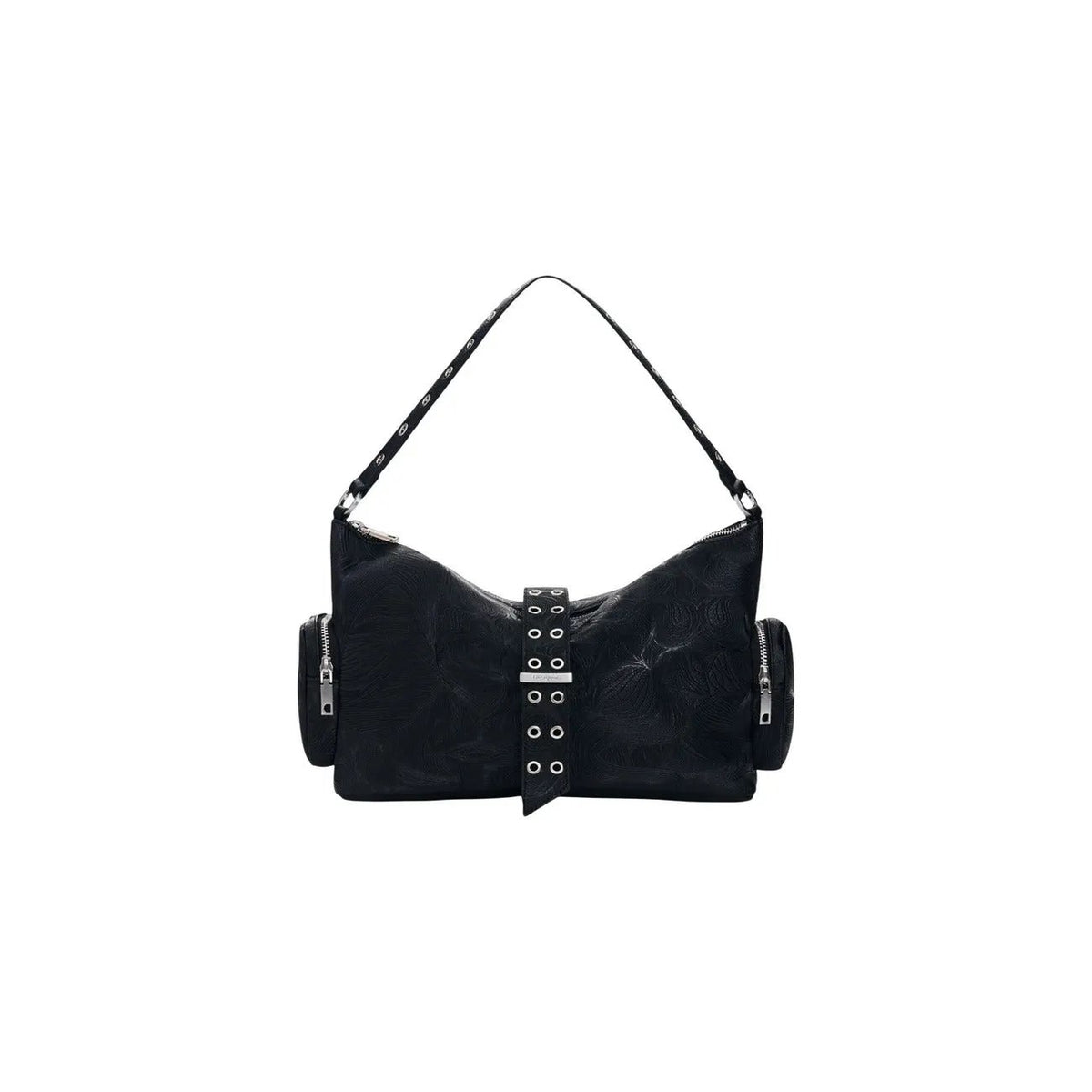 Desigual Women Essential Stylish Black Shoulder Handbag With Side Zip Pockets by Desigual