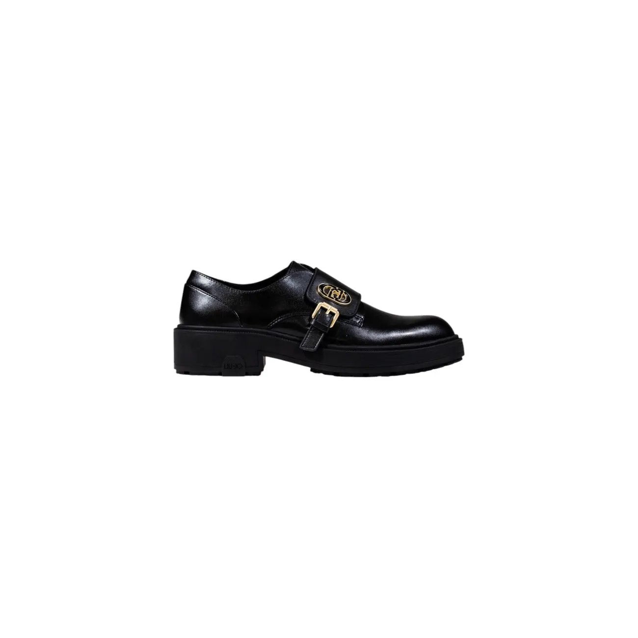 Liu Jo Women Lace Up Shoes Faux Leather Buckle Detail Black by Liu Jo