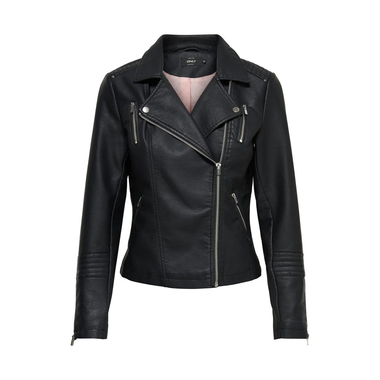 Only Women Sleek Black Blazer With Secure Zip Closure And Pockets by Only