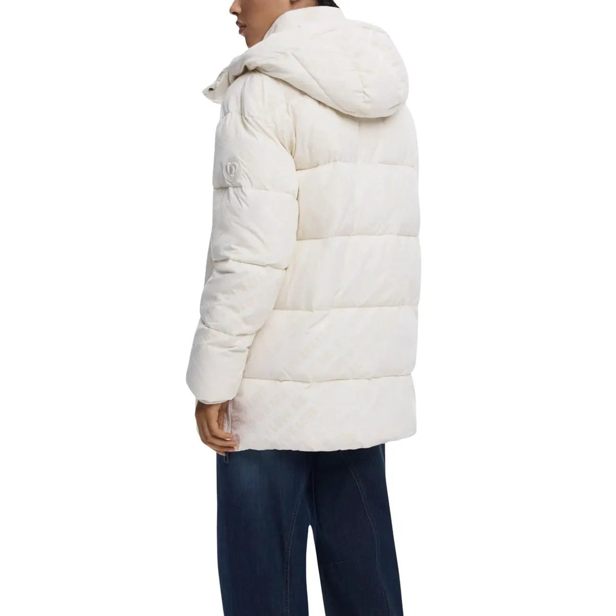 Desigual Women White Hooded Stylish Puffer Jacket Warm Winter Cozy Style by Desigual
