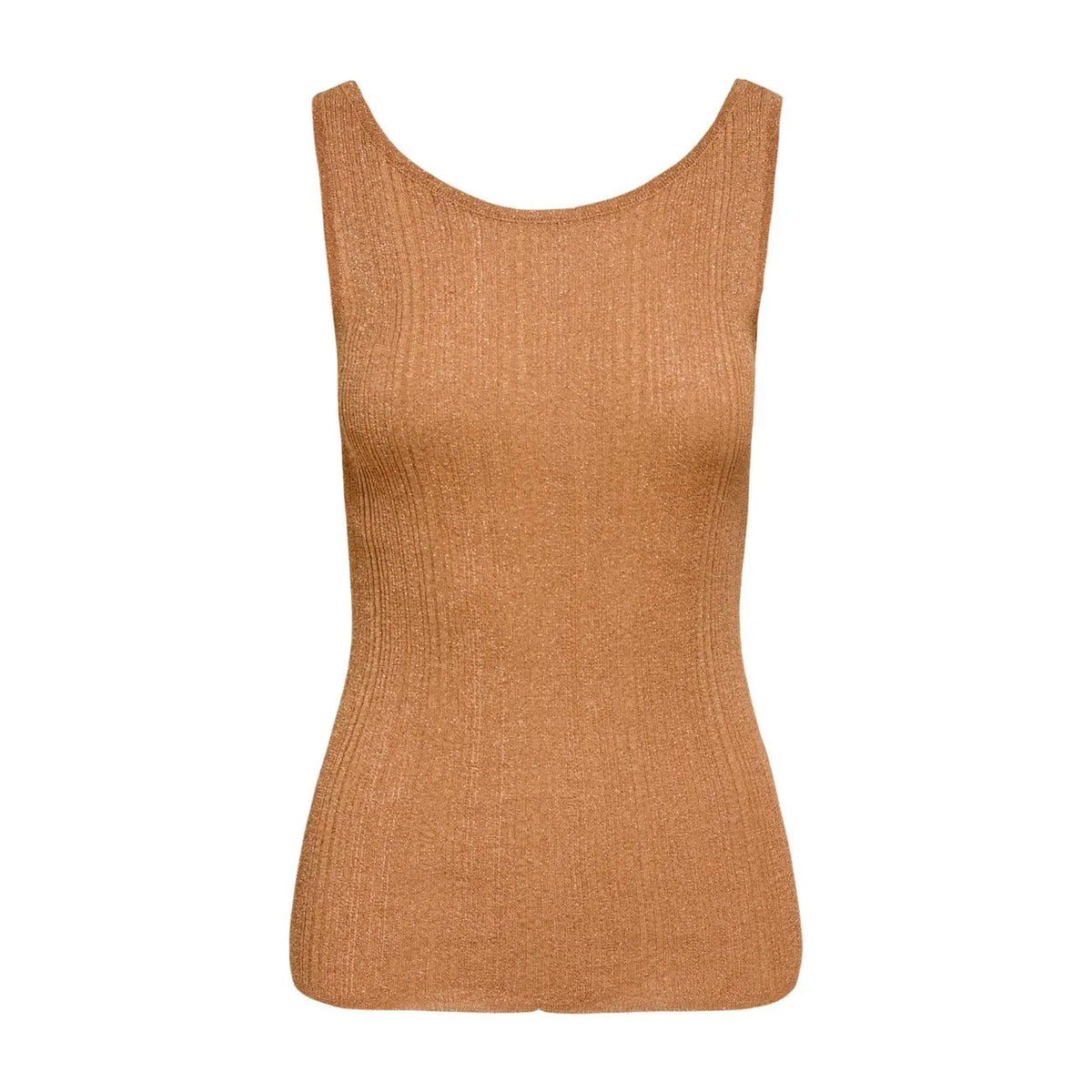 Only Women Camel Ribbed Tank Top Undershirt Sleeveless Summer Essential by Only