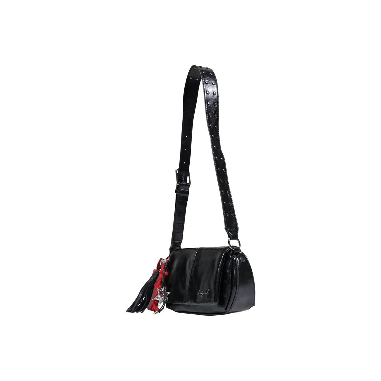 Desigual Women Black Stylish Shoulder Bag Featuring Inside Pocket Charm by Desigual