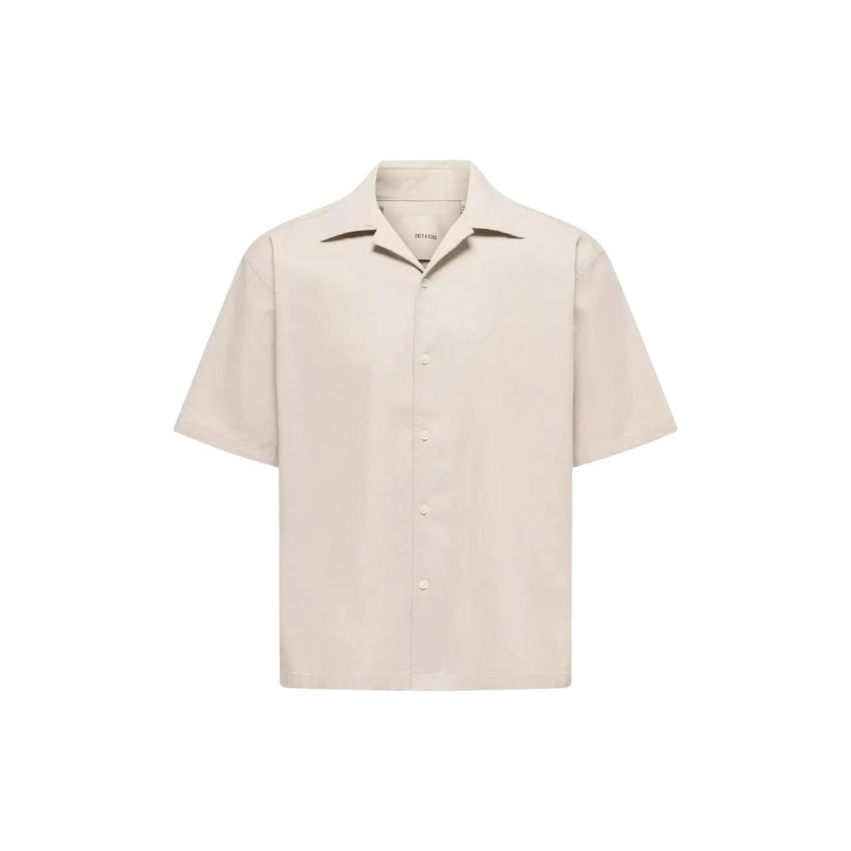 Only Sons Men Cotton Short Sleeve Shirt Comfortable Classic Beige Summer by Only & Sons