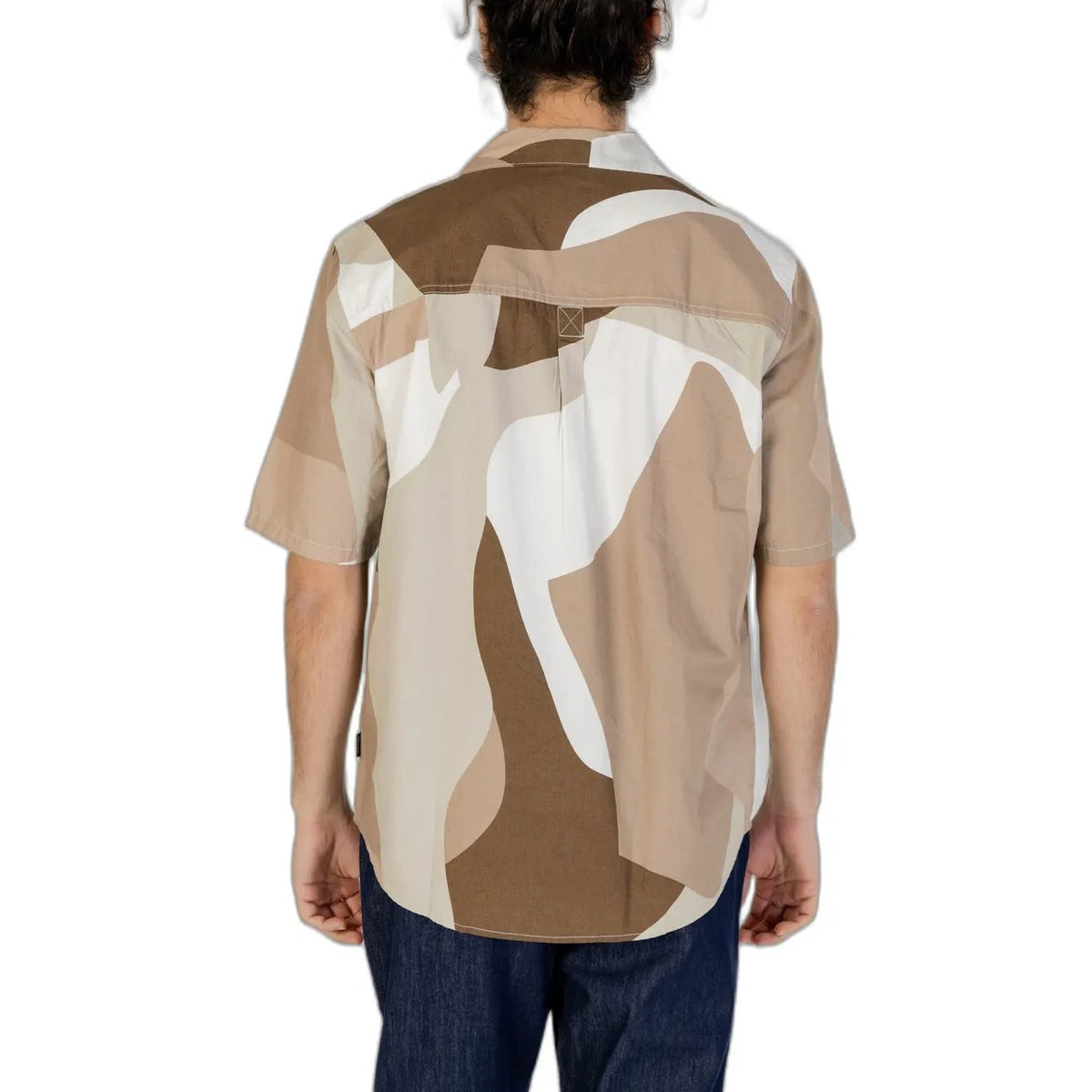 Only Sons Men Stylish Short Sleeve Cotton Shirt Classic Collar Brown by Only & Sons
