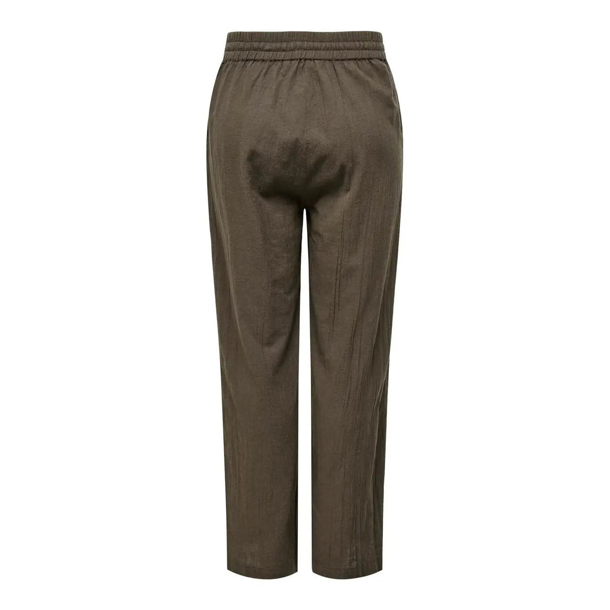 Only Women Stylish Brown Cotton Wide Leg Trousers With Front Pockets by Only