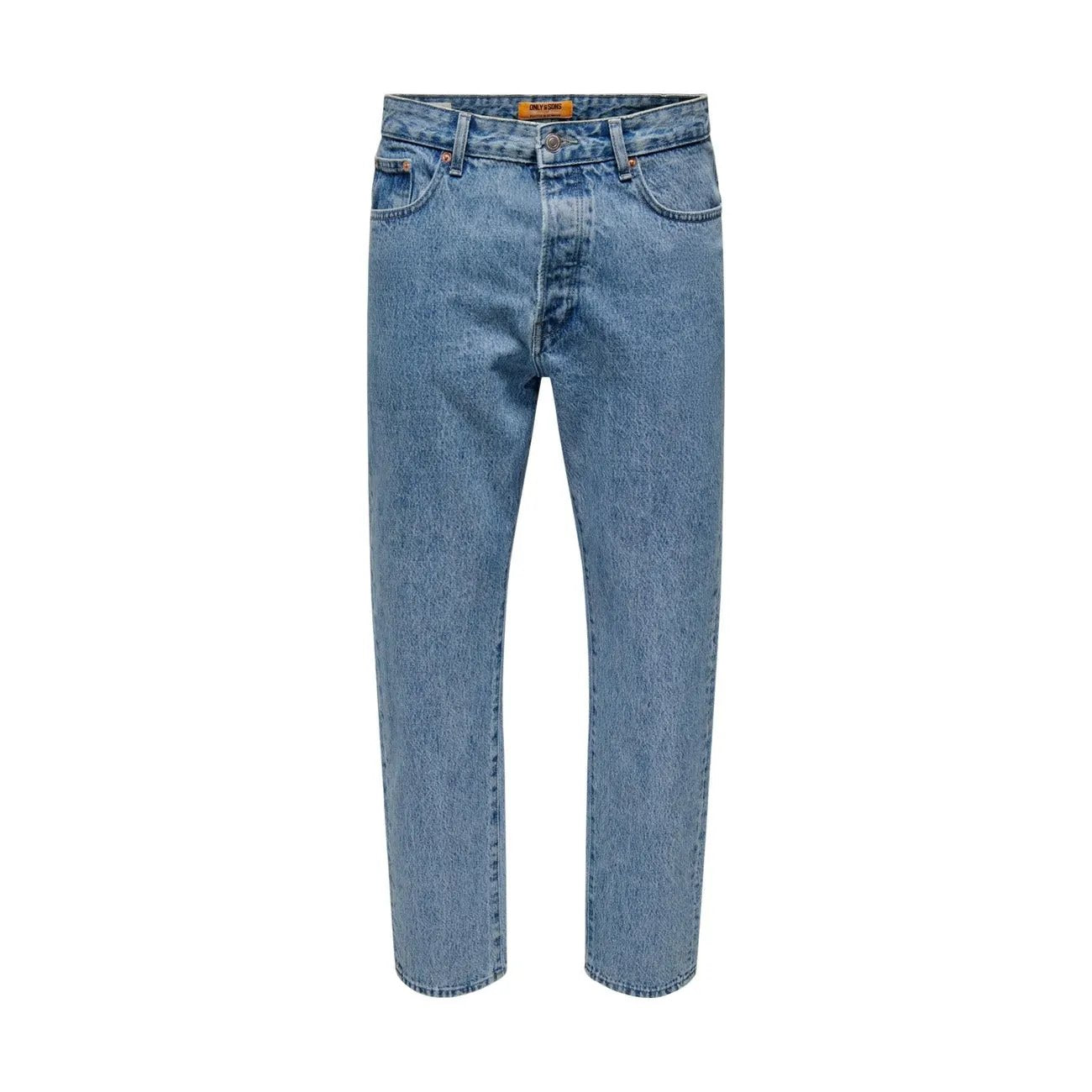 Only and Sons Men Premium Light Blue Cotton Denim Jeans Classic Fit by Only & Sons