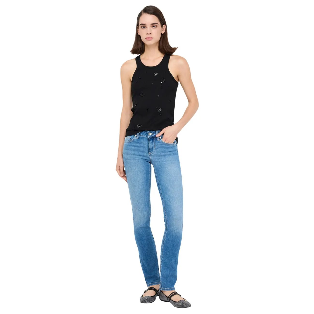 Liu Jo Women Blue Cotton Denim Jeans Stretch Comfortable Classic Fit by Liu Jo