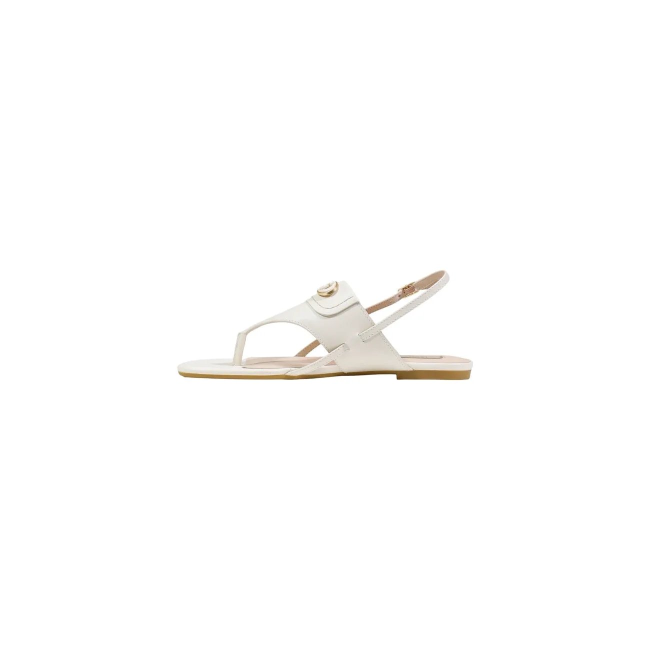 Liu Jo Women Elegant Flat Leather Sandals With Ankle Strap Detail by Liu Jo