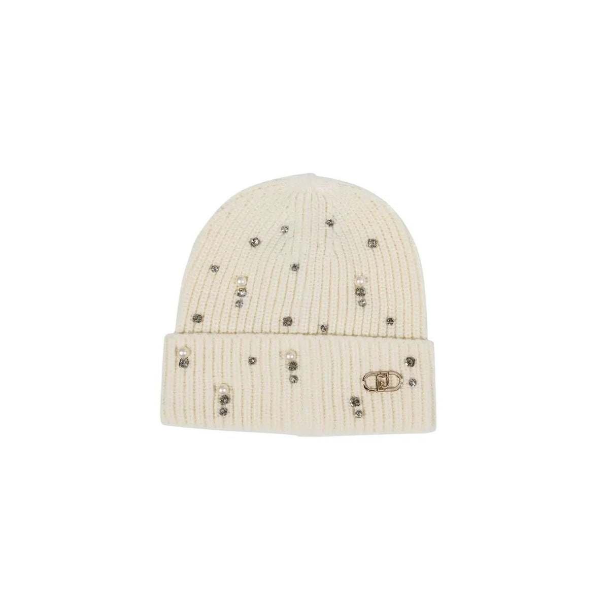 Liu Jo Women Elegant White Rhinestone Knit Beanie Warm Winter Fashion Hat by Liu Jo