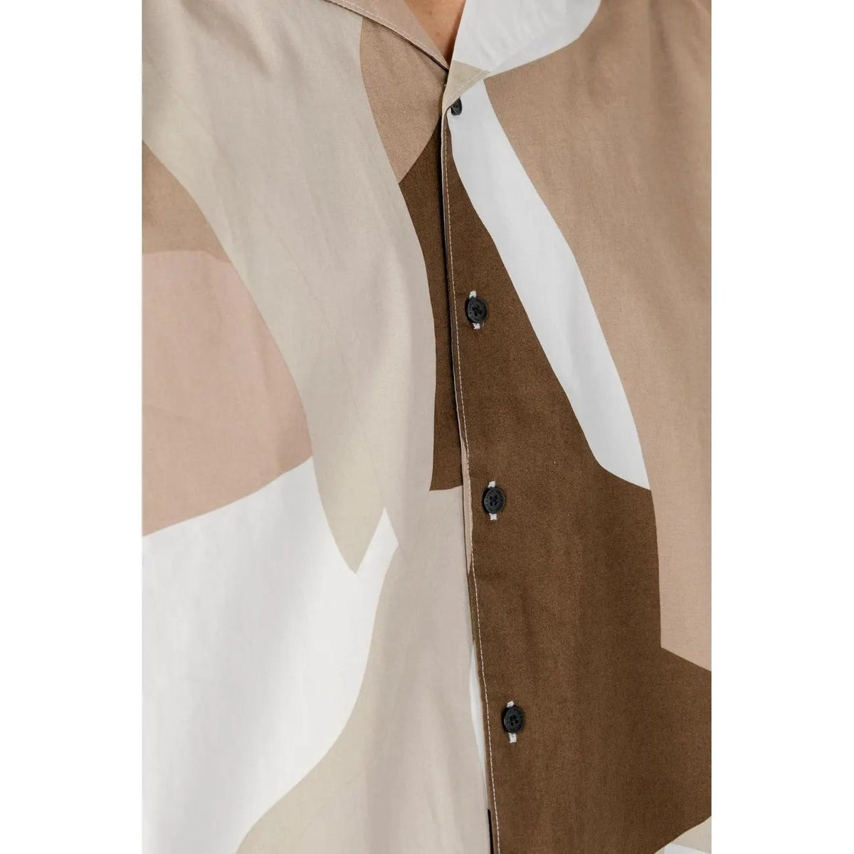 Only Sons Men Stylish Short Sleeve Cotton Shirt Classic Collar Brown by Only & Sons