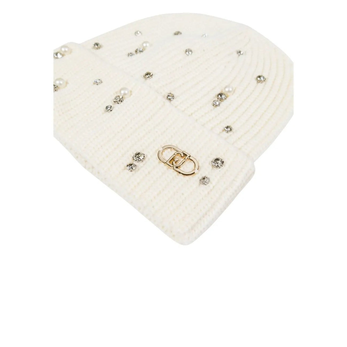 Liu Jo Women Elegant White Rhinestone Knit Beanie Warm Winter Fashion Hat by Liu Jo