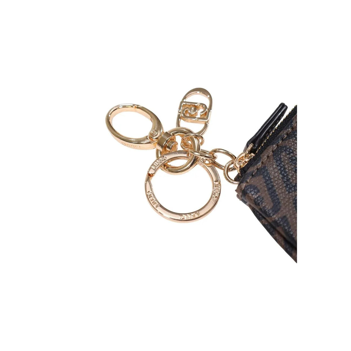 Liu Jo Women Brown Envelope Keyring Zip Pouch With Dog Print Design by Liu Jo