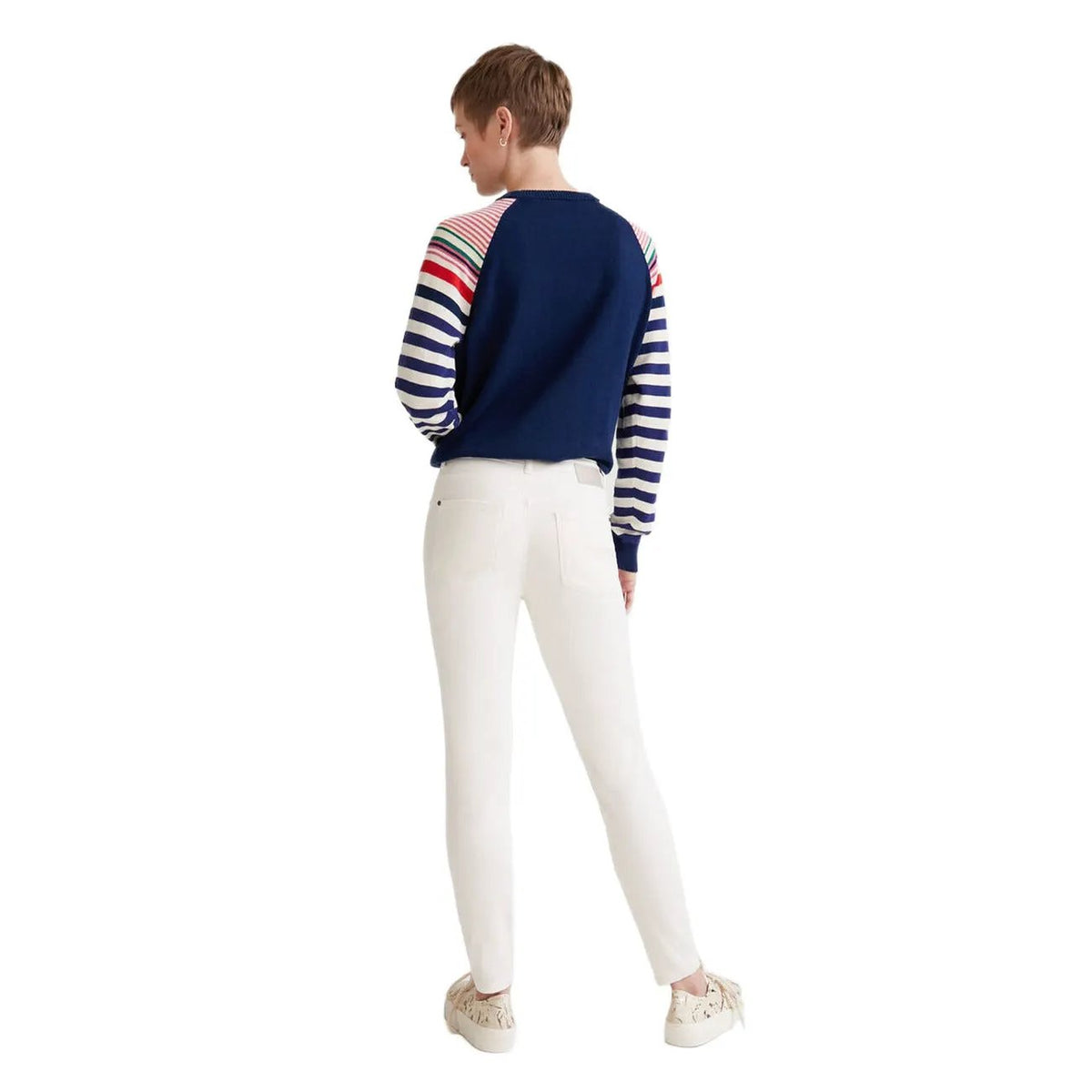 Desigual Women White Stretch Jeans Slim Fit Comfortable Essential Stylish by Desigual