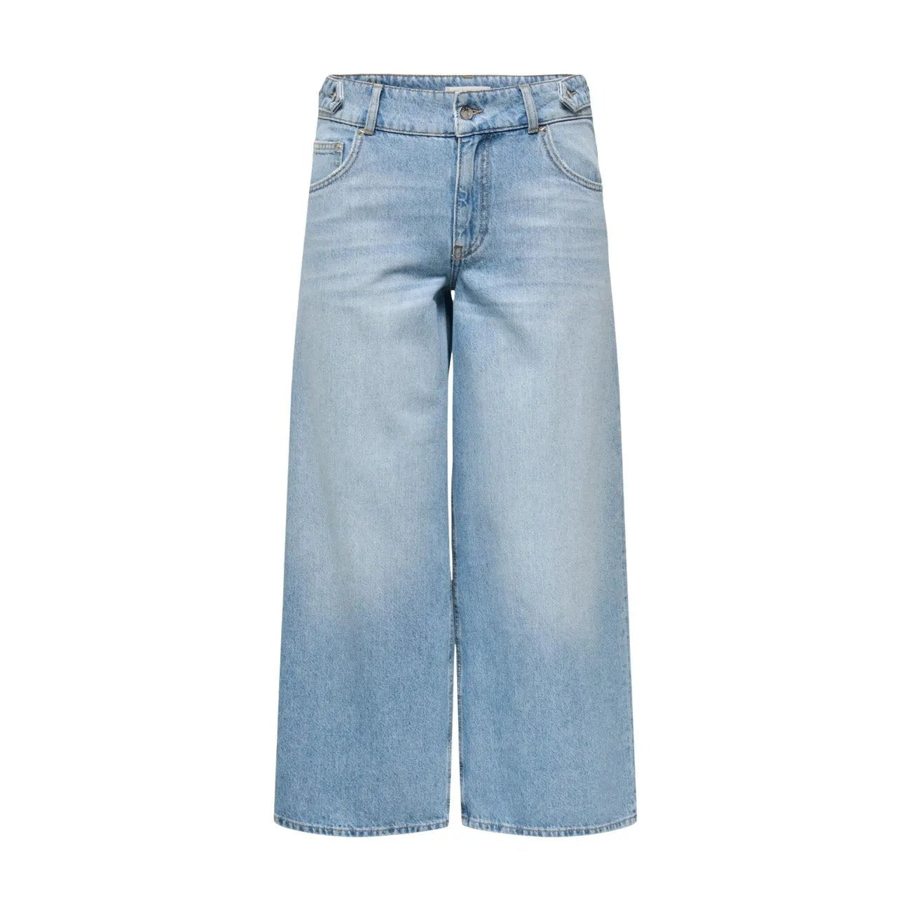 Only Women Jeans Trendy Wide Leg Light Blue Organic Cotton Denim Pants by Only